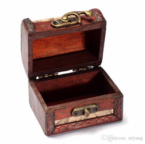 

2017 lock jewelry treasure case handmade wooden storage boxes bins