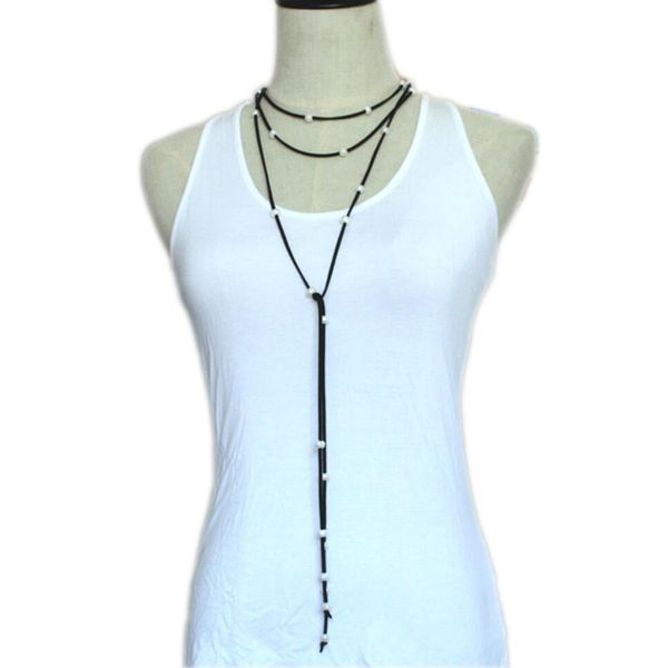 Lady Women Fashion Wrap Necklace Suede Necklace Bohemian Leather Choker Jewelry