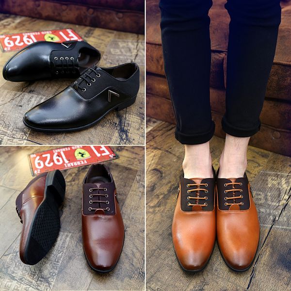 

2020 new mens oxford shoes british extra large business casual shoes large mens shoes all-match korean fashion, Black