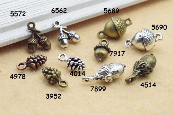 

30pcs charms pine cone handmade craft pendant making fit,vintage pinecone pineal charms 7917, Bronze;silver