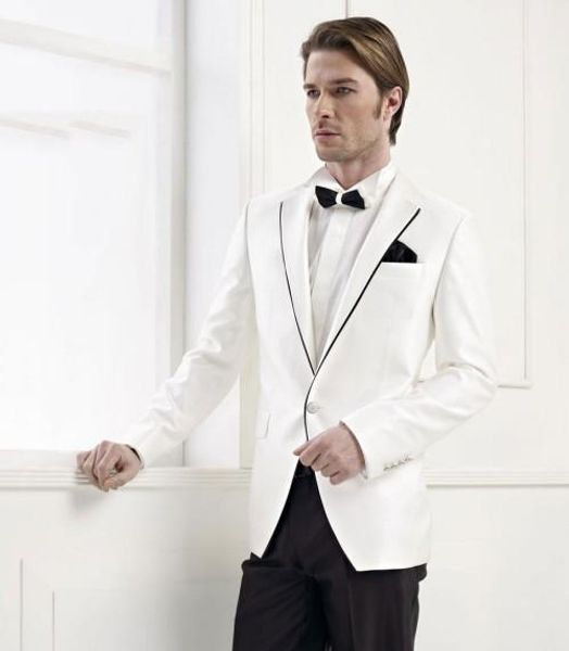 

popular one button groomsmen peak lapel (jacket+pants+tie) groom tuxedos groomsmen man suit mens wedding suits bridegroom a294, Black;gray