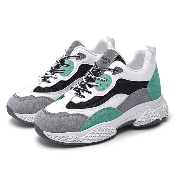 

2020 new stylel women spring summer grid stomatal height increasing running shoes air