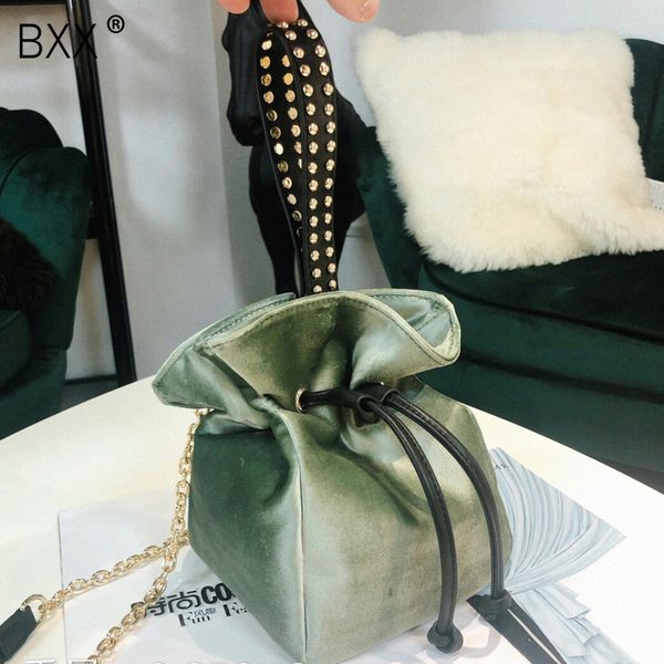 

bxx]women single shoulder crossbody bag all-match flap 2020 autumn winter velvet large capacity bucket bag hi144