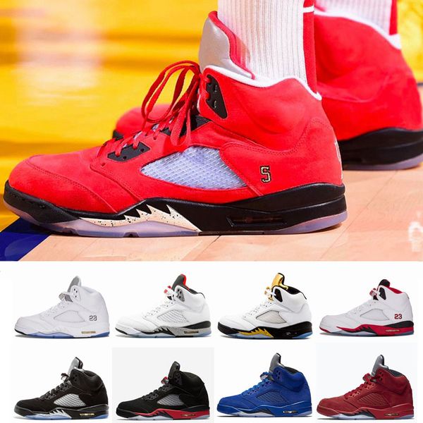 

5s trophy room ice blue university red bred fresh prince 5 wings psg mens basketball shoes space jam sport designer sneakers size 47