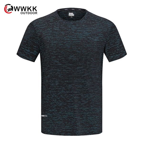 

wwkk men's sports sweat-absorbent quick-drying t-shirt breathable sports short-sleeved travel mountaineering &round t-shirts, Gray;blue