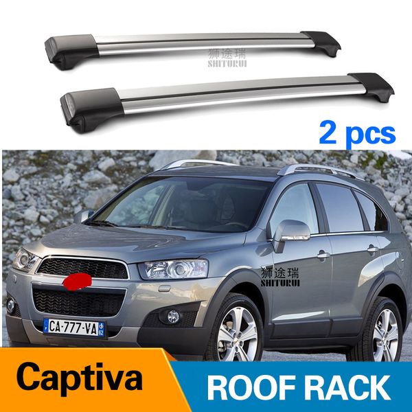 

2pcs roof bars for chevrolet captiva 2006-2018 aluminum alloy side bars cross rails roof rack luggage load 100kg