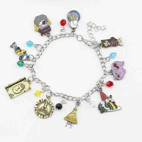 

fashion anime gravity falls bracelet cute cartoon dipper and mabel figure charm jewelry accessories gift, Black