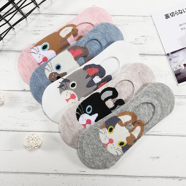 

AprilGrass Brand Designer Pairs/lot Cute Harajuku Animal Socks Women Summer Korean Cat Bear Rabbit Funny Low Cut Ankle Sock Happy Sox