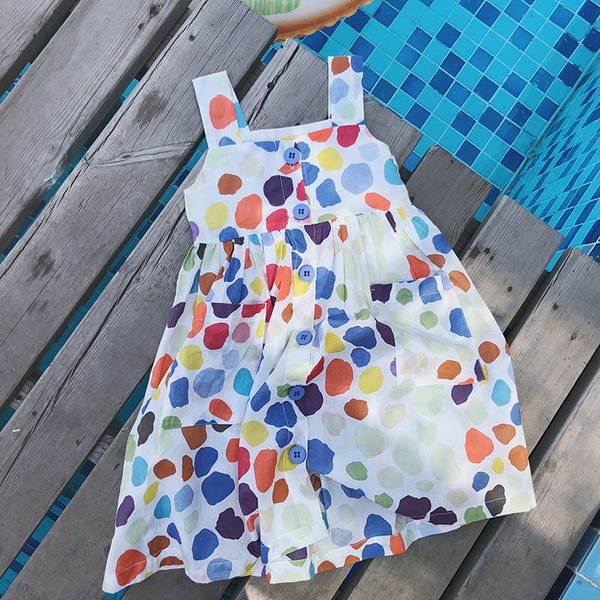 

Baby Girl Clothing Princess Dress European and American Colorful Painting Suspender Dress high quality