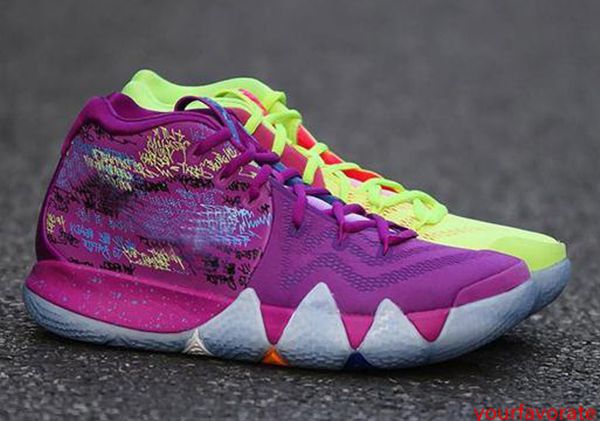 

march what the irving 4 multicolor basketball shoes for men s 4s purple fluorescent green classic fashion sports us 7-12