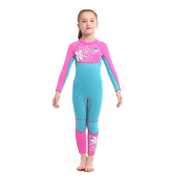

Children Girl Swimsuit Swimming Children Long Sleeve One-Piece Sunshade Thermal 3mm Swimsuit Swim Diving Surfing Suit