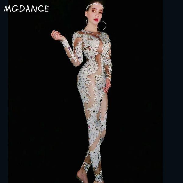 

long sleeves bodysuit multi-color rhinestones printed jumpsuit women singer bar stage prom birthday outfit, Black;red