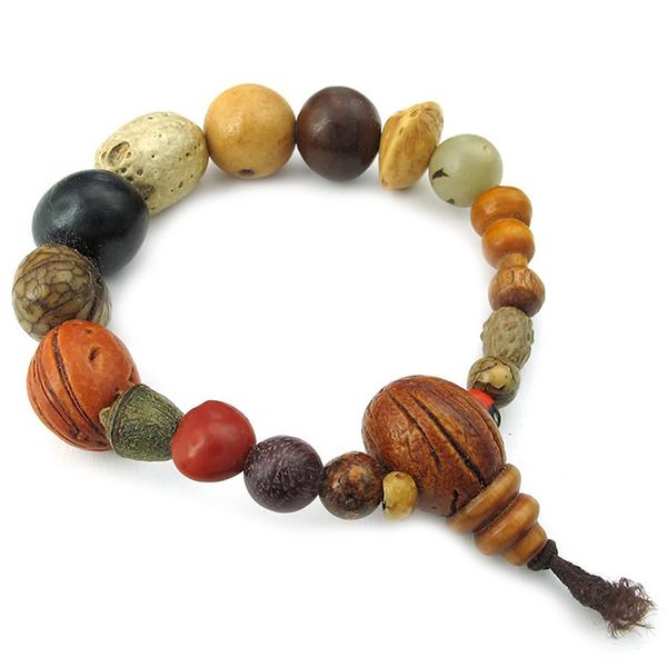 

men's ladies bracelet, tibetan buddhist beads prayer mala, wood, Black