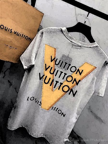 

designer shirts v letter print t shirts fashion brand men womens summer short sleeve tshirts couple clothings mens designer t shirts, White;black