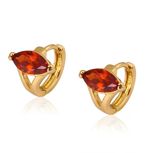 

inalis gold color hoop earrings for women gift setting with 10mm grade + rhombus shaped cubic zirconia cz earring i0470, Golden