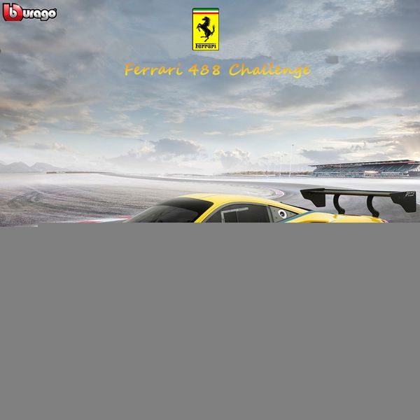 

bburago 1:24 ferrari 488 challenge car model die-casting metal model children toy boyfriend gift simulated alloy car collection