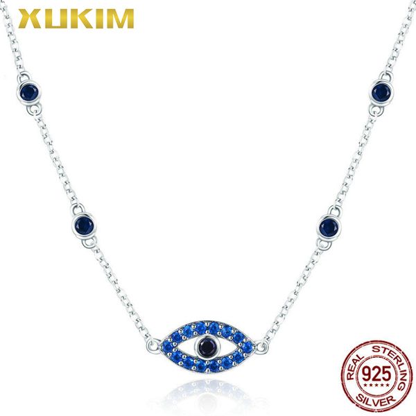 

sn818 xukim jewelry 925 sterling silver evil eye pendant necklace magic eye necklace