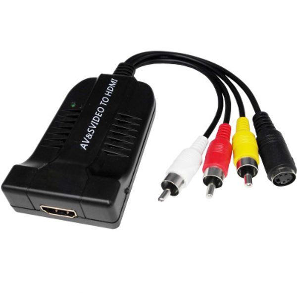 

горячей продажи 1080P AV и S-Video To HDMI Audio Converter адаптер с Micro USB кабель для HDTV DVD