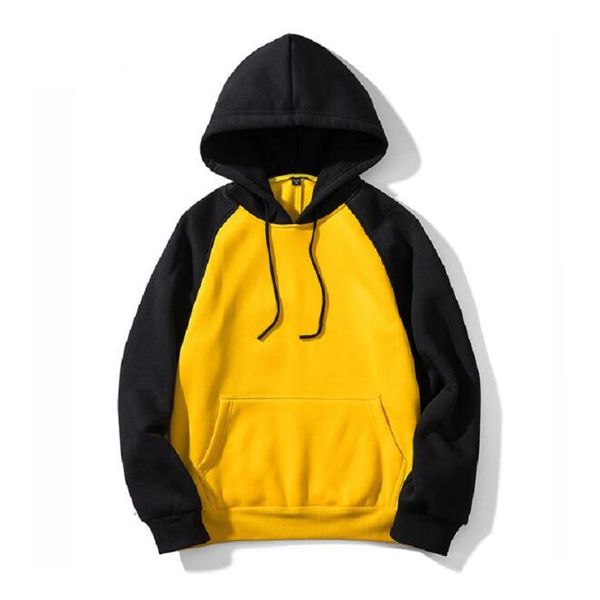 

men's hoodies spring autumn sportswear fashion patchwork hip hop streetwear casual hooded coat brand clothes sweatshirts men, Black