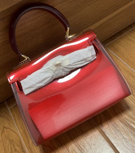 

women candy handbag clear pvc bag small chain bag