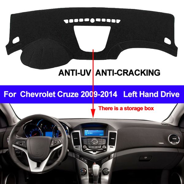 

taijs car dashboard cover dash mat for cruze 2009 - 2013 2014 have a storage box non-slip pad carpet anti-uv sun shade