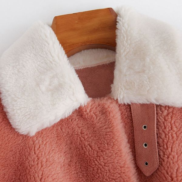 

real fur coat female wool jacket autumn winter coat women clothes 2020 korean vintage sheep shearling veste femme zt4387, Black