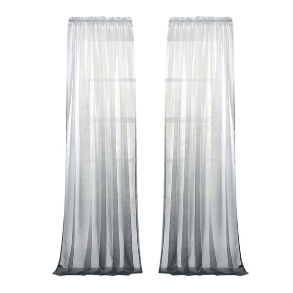 

2 panel window valance drape gradient color sheer voile curtain drapery 55x88