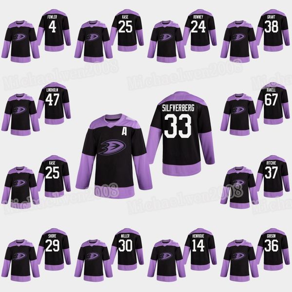 

67 rickard rakell anaheim ducks fights cancer jersey ryan getzlaf kesler jakob silfverberg adam henrique cam fowler john gibson lindholm, Black;red
