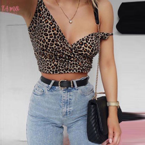 

trendy 2019 crop women print overlap cross sling crop tank streetwear cool girls lovely cropped feminino@40, White