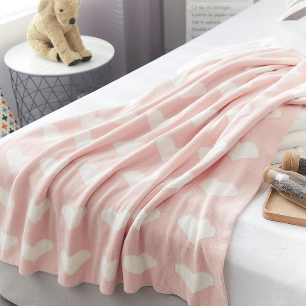 

cartoon baby blankets multifunction newborn swaddle wrap blanket sweet heart knit toddler quilt soft children accessories