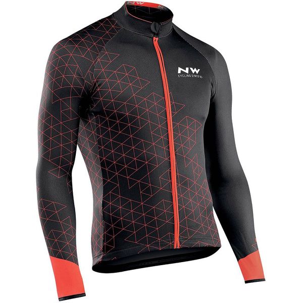 

nw men's cycling jersey 2019 team mtb long sleeve jerseys breathable mountain bike bicycle jersey clothing sport wear shirt, Black