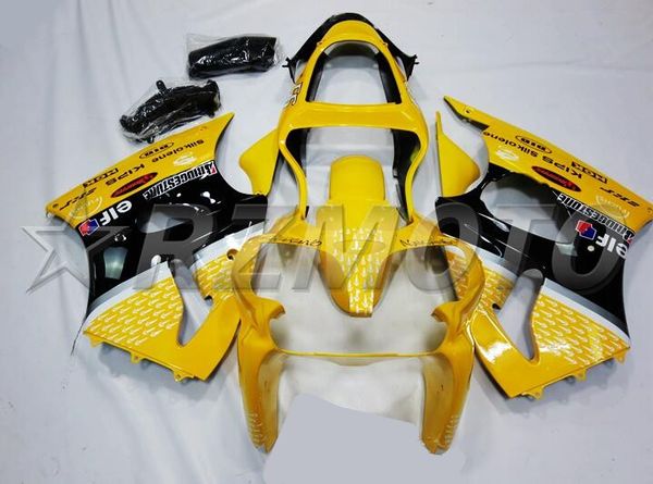 

4 gifts new abs motorcycle full fairings kit fit for kawasaki ninja zx-6r 2000 2001 2002 00 01 02 636 zx6r bodywork set yellow