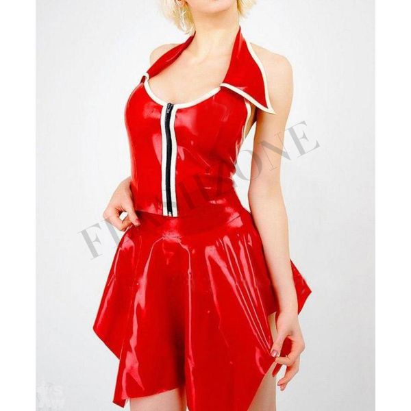 

latex skirt, Black;white
