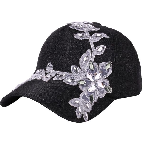 

лето 2019 мужская спортивная мода женщин регулируемый цветок горный хрусталь джинсовые бейсбол падение доставка оптовая gorras козырек#n7032, Blue;gray