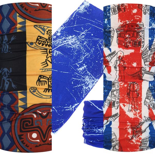 

e0ngr 3d seamless magic headband joker headwear skeleton bandana scarf camo army tube neck scarf face mask warmer bicycle 3d animal scarf sk, Black