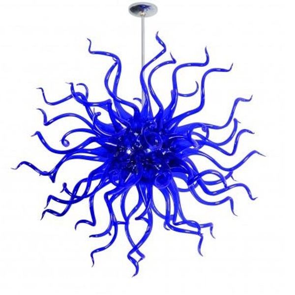 

110v/120v dty 100% dinning room blue colored glass chandelier with led bulb