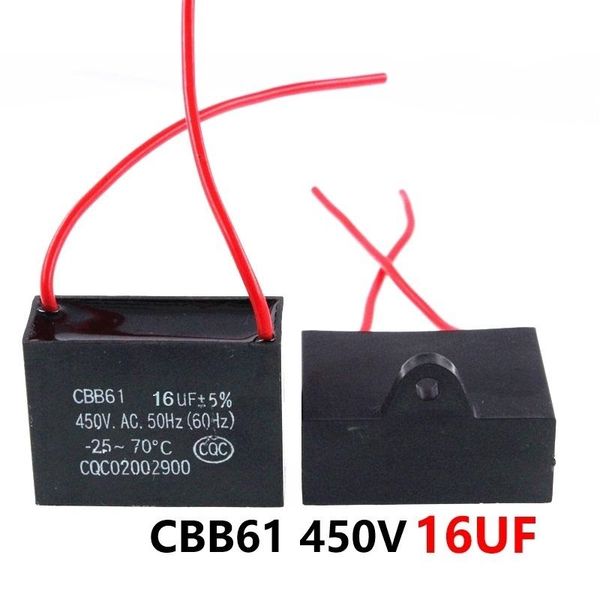 

cbb61 450vac 16uf fan starting capacitor lead length 10cm with line