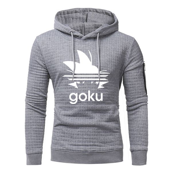 

весна осень аниме z goku печать толстовка мужчины slim fit толстовка жаккард harajuku повседневная мужская толстовка уличная одежда, Black