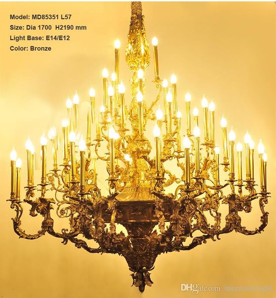 

luxurious copper chandelier light fixture vintage lustres hanging lamp for villa l project candle luminaires lighting md85351