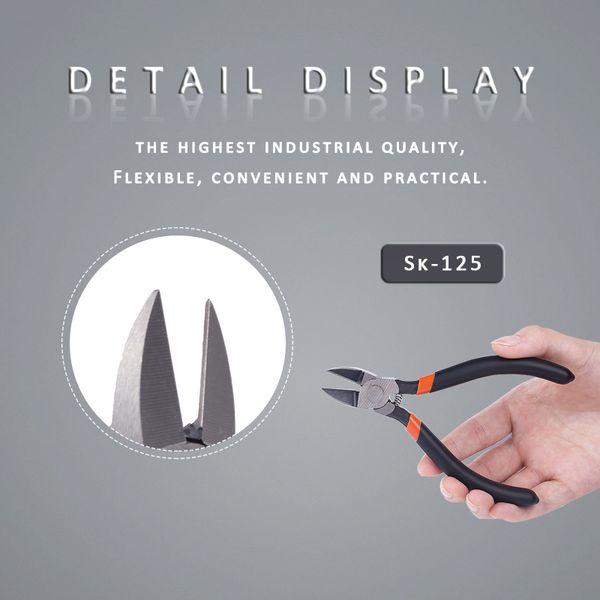 

new sk125 electrical wire cable cutters cutting diagonal circlip pliers side snips flush pliers nipper with leather bag