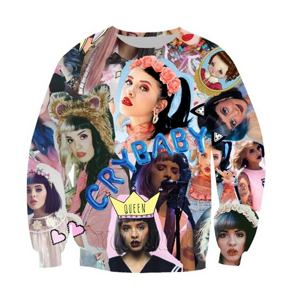 

wholesale-fashion womens/mens melanie martinez funny 3d print casual sweatshirt qq049, Black
