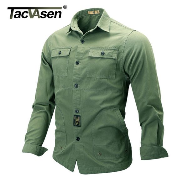 

tacvasen spring shirts men cotton long sleeve casual cargo shirts lightweight army fish work tactical clothing, White;black