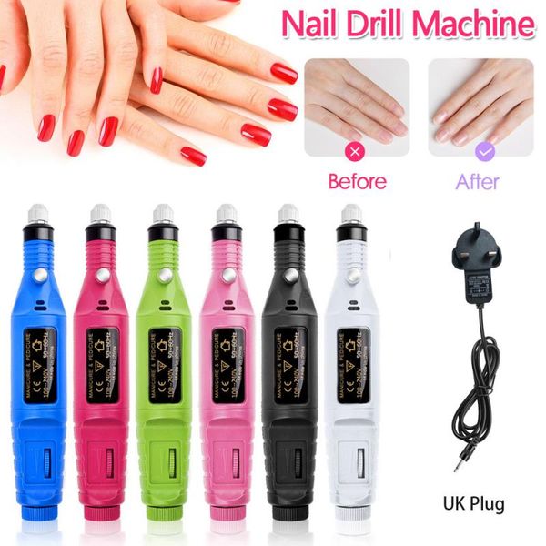 New Electric Drill Drill Máquina Polonês Moagem Nail Art Manicure Tool Exfoliating Profissional Art Tools UE UK US Plug