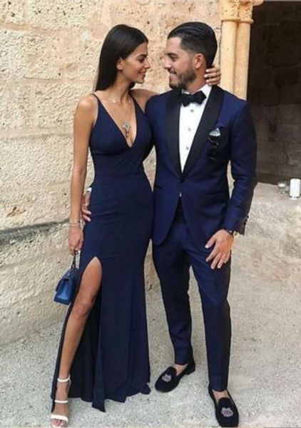 

jacket pants groom navy blue suit groomsmen wedding prom dress slim fit suit, White;black