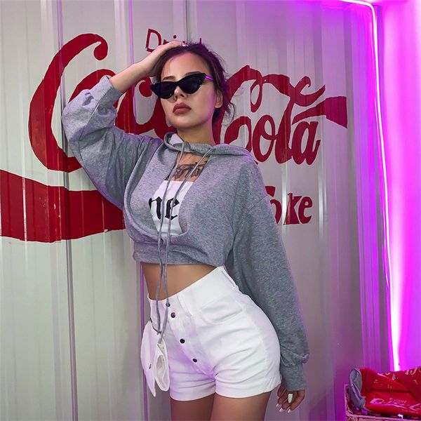 

женская дизайнерская толстовка с капюшоном сезон женская одежда кардиган lian cap сплошной цвет досуг свитер, Black