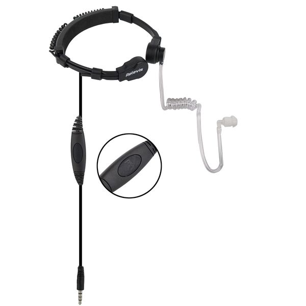 6x R-151 1-Pin-Ohrhörer Covert Air Tube Headset Throat Mic PTT für Mobiltelefone