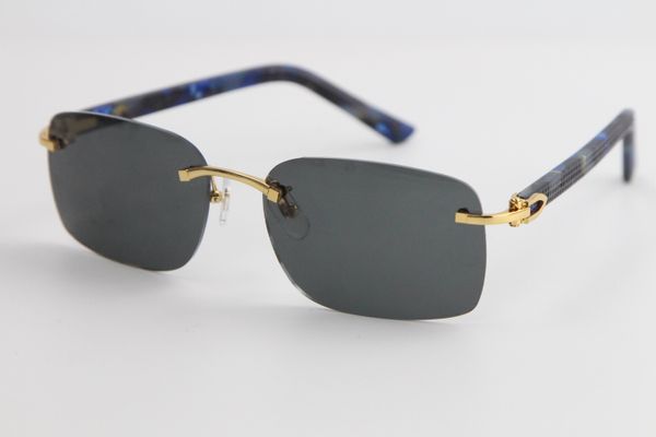 Neue verkaufende randlose Sonnenbrille Marmor kariertes Planken-optisches 8200759 Metallsonnenbrille-Art und Weisequalitäts-Brillen-Spiegel-Objektiv-Unisex