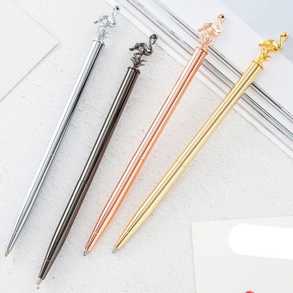 

selling metal cartoon flamingo ballpoint pens advertising l business office school stationery wedding birthday supplies, Blue;orange