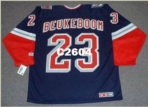 

mens #23 jeff beukeboom new york rangers 1998 ccm retro alternate home hockey jersey or custom any name or number retro jersey, Black;red