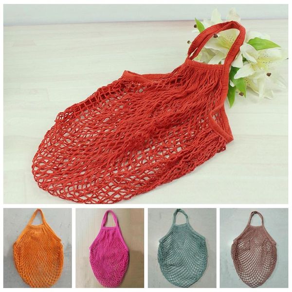 

fruit vegetables grocery shopping bag mesh net cotton shoulder bag fashion string shopper tote woven hand totes home storage bag dh0635